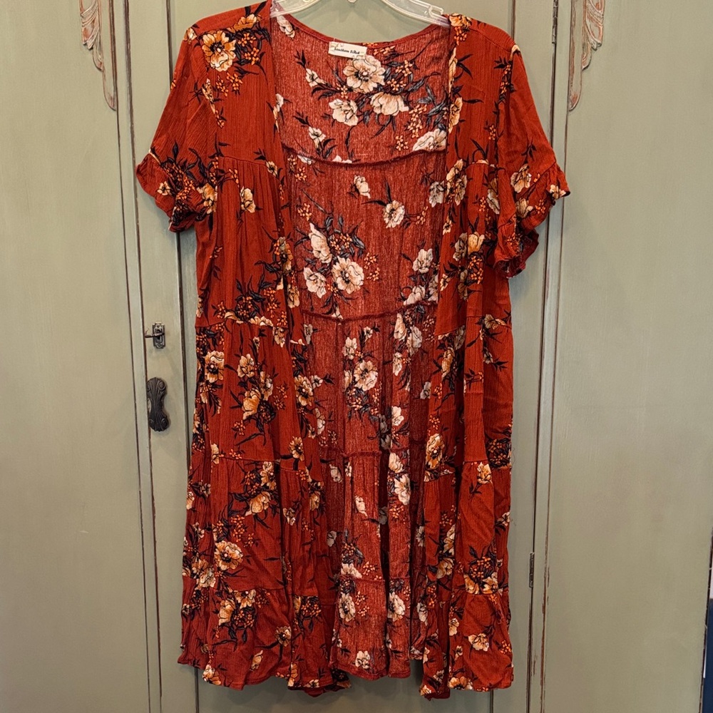 Floral Rust Kimono Cardigan